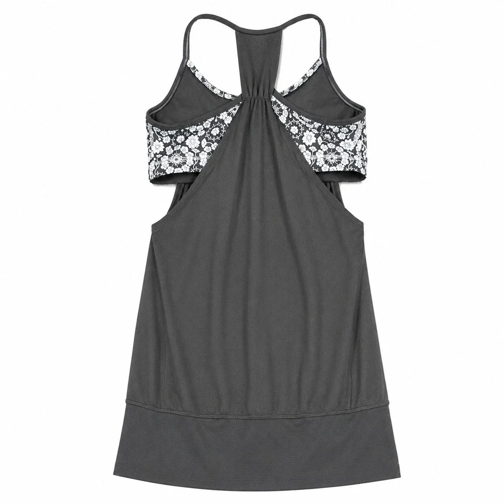 Lululemon No Limits Tank Womens 4/6 Brisk Bloom Floral Built In Bra Yoga Gym Fit